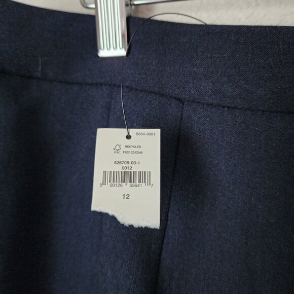 BANANA REPUBLIC Double Weave Slit Mini Skirt in preppy navy NEW size 12 - Picture 8 of 10